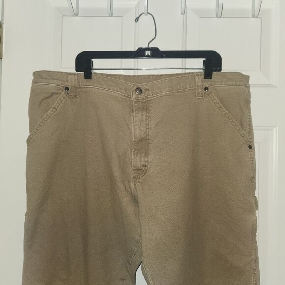 Wrangler Cargo Pants Men's 42x30 Tan Light Wash Straight Leg Cargo Pants - Picture 2 of 7